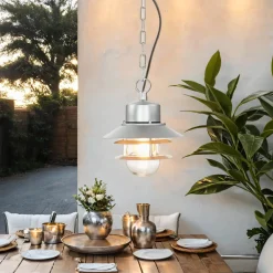 Elstead Außenlampe Edelstahl E27 IP44 in Silber Maritim* Metall Lampen|Rustikale Lampen