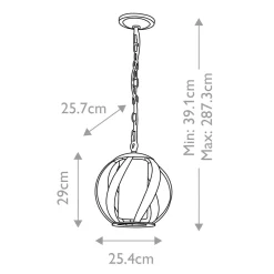 Elstead Außenlampe Glas Metall E27 IP44 H: max. 287,3 cm Modern* Kugellampen|Rustikale Lampen