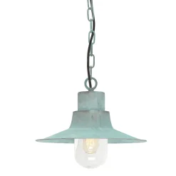 Clearance Elstead Außenlampe Hängend aus Messing Grün antik Maritim