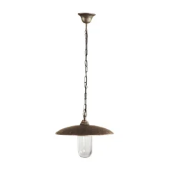 Outlet Giovanni Battista Außenlampe hängend IP44 E27 Ø 30,5 cm Echt-Messing