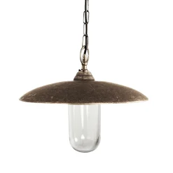 Outlet Giovanni Battista Außenlampe hängend IP44 E27 Ø 30,5 cm Echt-Messing