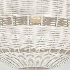 Elstead Außenlampe hängend Korbschirm E27 IP44 Ø 40,5 cm Weiß Antik* Metall Lampen|Rustikale Lampen