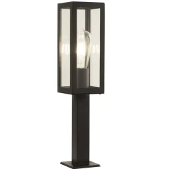 Searchlight Außenlampe IP44 E27 45 cm Schwarz Glas Edelstahl Modern* Metall Lampen|Wegeleuchten
