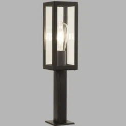 Searchlight Außenlampe IP44 E27 45 cm Schwarz Glas Edelstahl Modern* Metall Lampen|Wegeleuchten