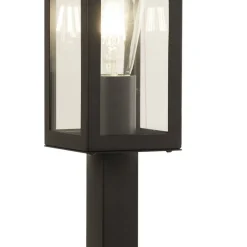 Searchlight Außenlampe IP44 E27 45 cm Schwarz Glas Edelstahl Modern* Metall Lampen|Wegeleuchten