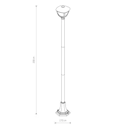 Best Nowodvorski Außenlampe IP44 Schwarz E27 200 cm Aluminium Modern