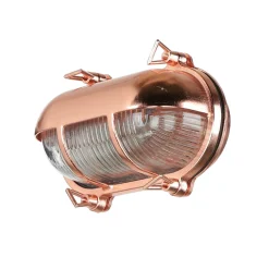 Hot Lido Außenlampe Messing Riffelglas Maritim IP64 E27 Kupfer