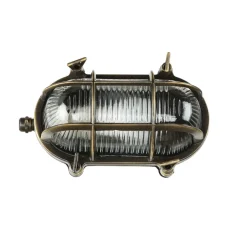 Online Lido Außenlampe Messing Riffelglas E27 IP64 Maritim SKIATHOS