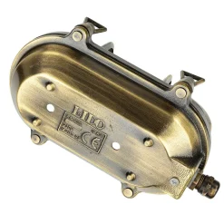 Online Lido Außenlampe Messing Riffelglas E27 IP64 Maritim SKIATHOS