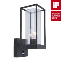 New Eco-Light Außenlampe mit Bewegungsmelder Anthrazit IP44 ELLAYINA