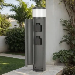 New SU-MA Außenlampe mit Steckdose Anthrazit 46,5cm blendarm