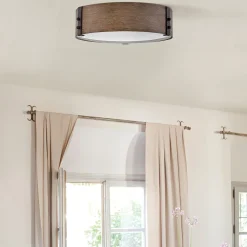 Sale Elstead Außenlampe rund D: 38,1 cm IP44 E14 in Holz Optik blendarm