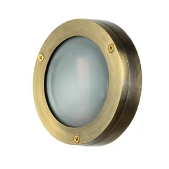 Lido Außenlampe Rund Messing Wand Haus Terrasse