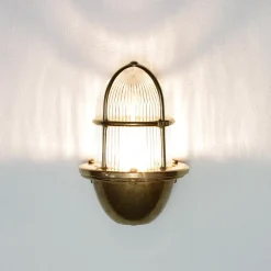 Lido Außenlampe SANTORIN echtes Messing Gitter Schirm