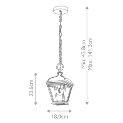 Elstead Außenlampe Schwarz B: 18 cm H: max. 141,2 cm E27* Metall Lampen|Vintage Lampen