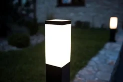 Sale SU-MA Außenlampe Schwarz Edelstahl 45cm IP44 eckig E27