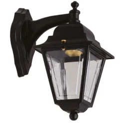 Lido Außenlampe Schwarz Rustikal Echt-Messing 26 cm hoch IP43* Metall Lampen|Messinglampen