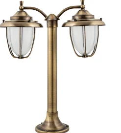 Discount Lido Außenlampe Stehend Messing Glas Maritim H:55cm