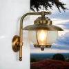 Lido Außenlampe Terrasse aus Messing in Antik PYRGOS* Rustikale Lampen|Metall Lampen