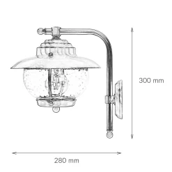 Lido Außenlampe Terrasse aus Messing in Antik PYRGOS* Rustikale Lampen|Metall Lampen