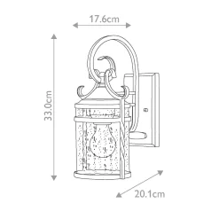 Clearance Elstead Außenlampe Vintage Aluminium Glas E27 IP44 33 cm hoch