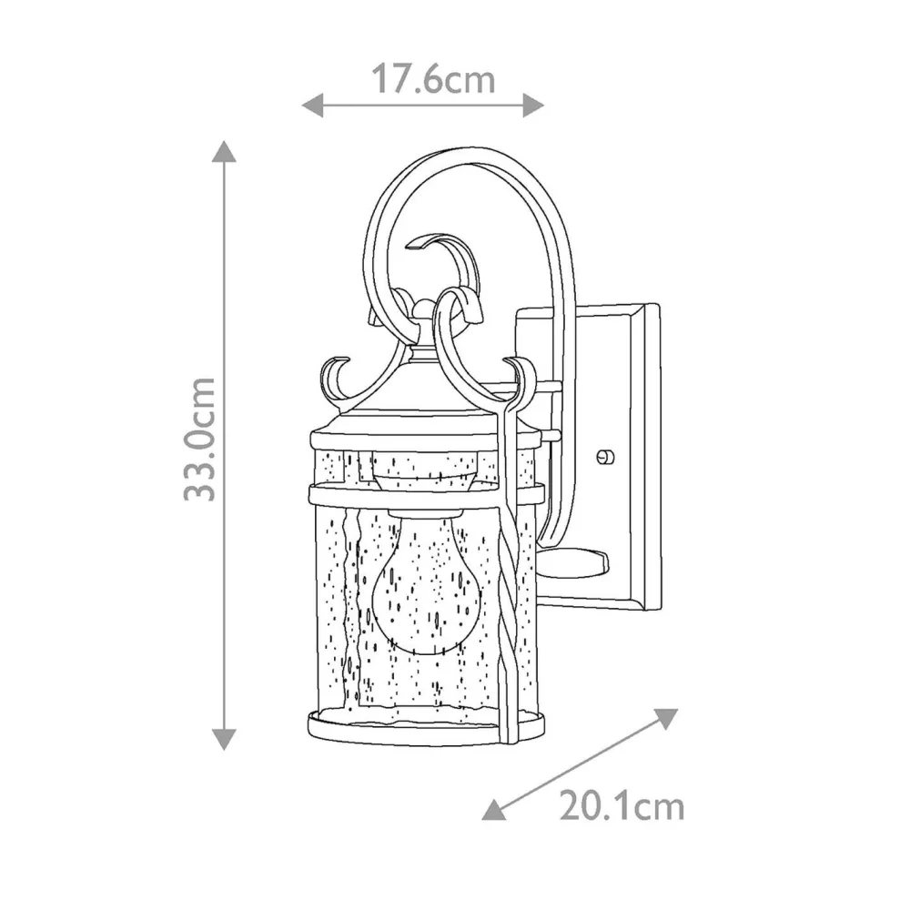 Clearance Elstead Außenlampe Vintage Aluminium Glas E27 IP44 33 cm hoch