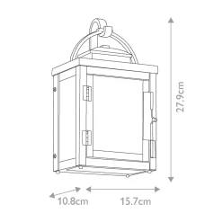 Elstead Außenlampe Wand Aluminium Glas IP44 H: 27,9 cm Vintage* Außenwandleuchten|Gartenlaternen
