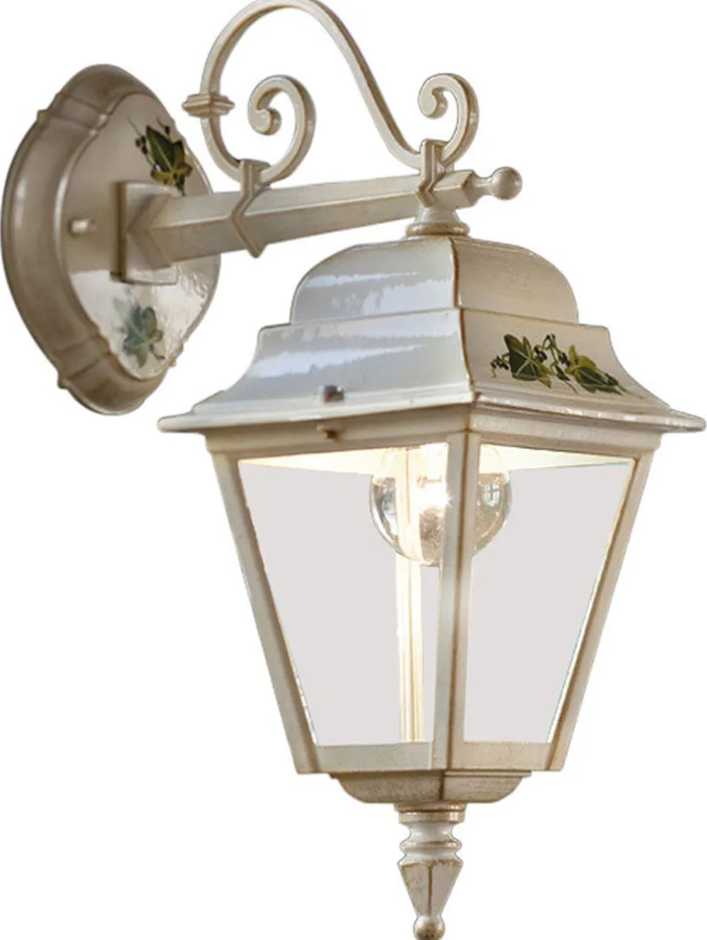 Ferroluce Außenlampe Wand Aluminium E27 IP43 44 cm hoch Rustikal* Metall Lampen|Rustikale Lampen