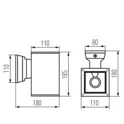 Hot Kanlux Außenlampe Wand Anthrazit E27 Aluminium Glas MAIRI