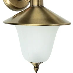 Online Lido Außenlampe Wand aus Messing Antik mit Glasschirm