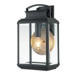 Elstead Außenlampe Wand E27 IP44 45,7 cm hoch Glas Aluminium* Metall Lampen|Vintage Lampen