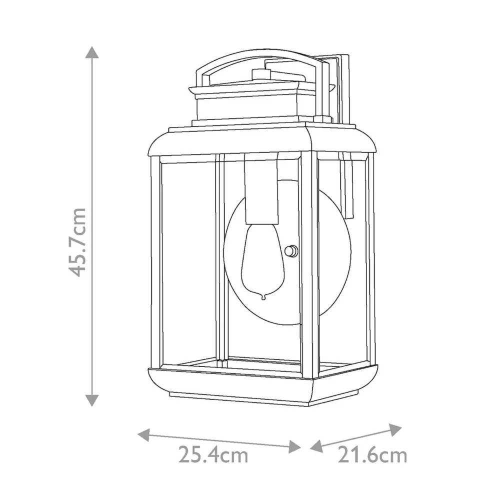Elstead Außenlampe Wand E27 IP44 45,7 cm hoch Glas Aluminium* Metall Lampen|Vintage Lampen