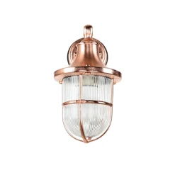 Discount Lido Außenlampe Wand E27 IP64 in Kupfer Glas Messing Maritim