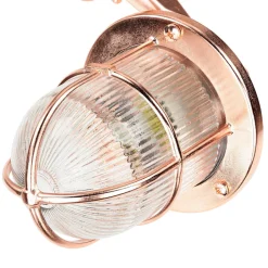 Discount Lido Außenlampe Wand E27 IP64 in Kupfer Glas Messing Maritim