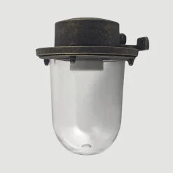 Sale Andromeda Außenlampe Wand Echt-Messing Glas H: 18 cm IP64 für E27