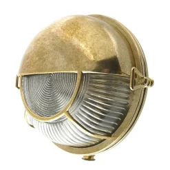 Andromeda Außenlampe Wand Echt-Messing Glas E27 IP64 in Messing* Außenwandleuchten|Feuchtraumleuchten