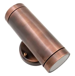 Andromeda Außenlampe Wand Echt-Messing Glas GU10 IP44 Up Down* Außenwandleuchten|Rustikale Lampen