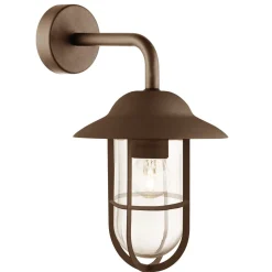 Sale Searchlight Außenlampe Wand Edelstahl Glas IP44 E27 Rostbraun H: 31 cm