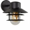 Discount Außenlampe Wand Glas Aluminium Schwarz IP44 E27 Balkon