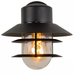 Discount Außenlampe Wand Glas Aluminium Schwarz IP44 E27 Balkon