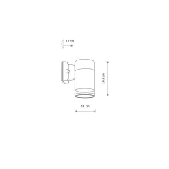 Nowodvorski Außenlampe Wand IP44 E27 Graphit Downlight Eingang* Außenwandleuchten|Metall Lampen