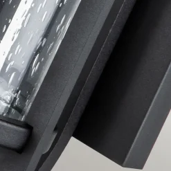 Elstead Außenlampe Wand IP44 E27 Schwarz Metall Regenglas MERYL* Rustikale Lampen|Vintage Lampen