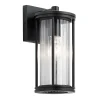 Outlet Elstead Außenlampe Wand IP44 H: 29 cm Glas Aluminium Schwarz