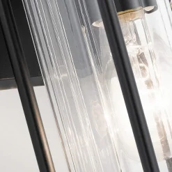 Outlet Elstead Außenlampe Wand IP44 H: 29 cm Glas Aluminium Schwarz