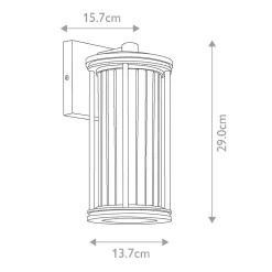 Outlet Elstead Außenlampe Wand IP44 H: 29 cm Glas Aluminium Schwarz