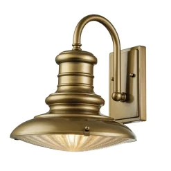 Clearance Elstead Außenlampe Wand IP44 in Messing antik E27 Glas Aluminium