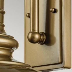 Clearance Elstead Außenlampe Wand IP44 in Messing antik E27 Glas Aluminium