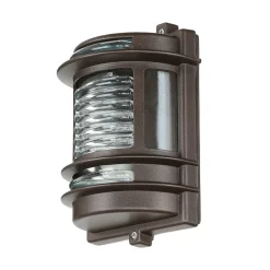 New Lido Außenlampe Wand IP64 Messing Glas E27 H: 22 cm GRACIA