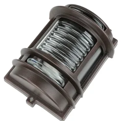 New Lido Außenlampe Wand IP64 Messing Glas E27 H: 22 cm GRACIA