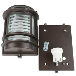 New Lido Außenlampe Wand IP64 Messing Glas E27 H: 22 cm GRACIA